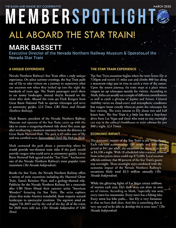 Nevada Northern Railway Star Train